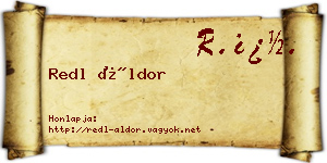 Redl Áldor névjegykártya